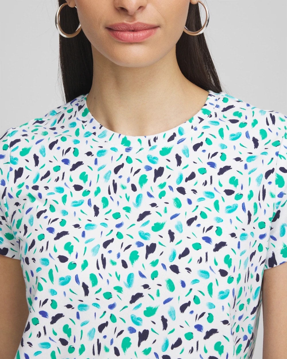 Chico's - Polka-Dot Crewneck Perfect Tee