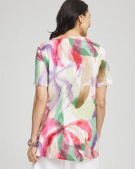 Chico's - Floral Short Sleeve Forward-Seam Tee