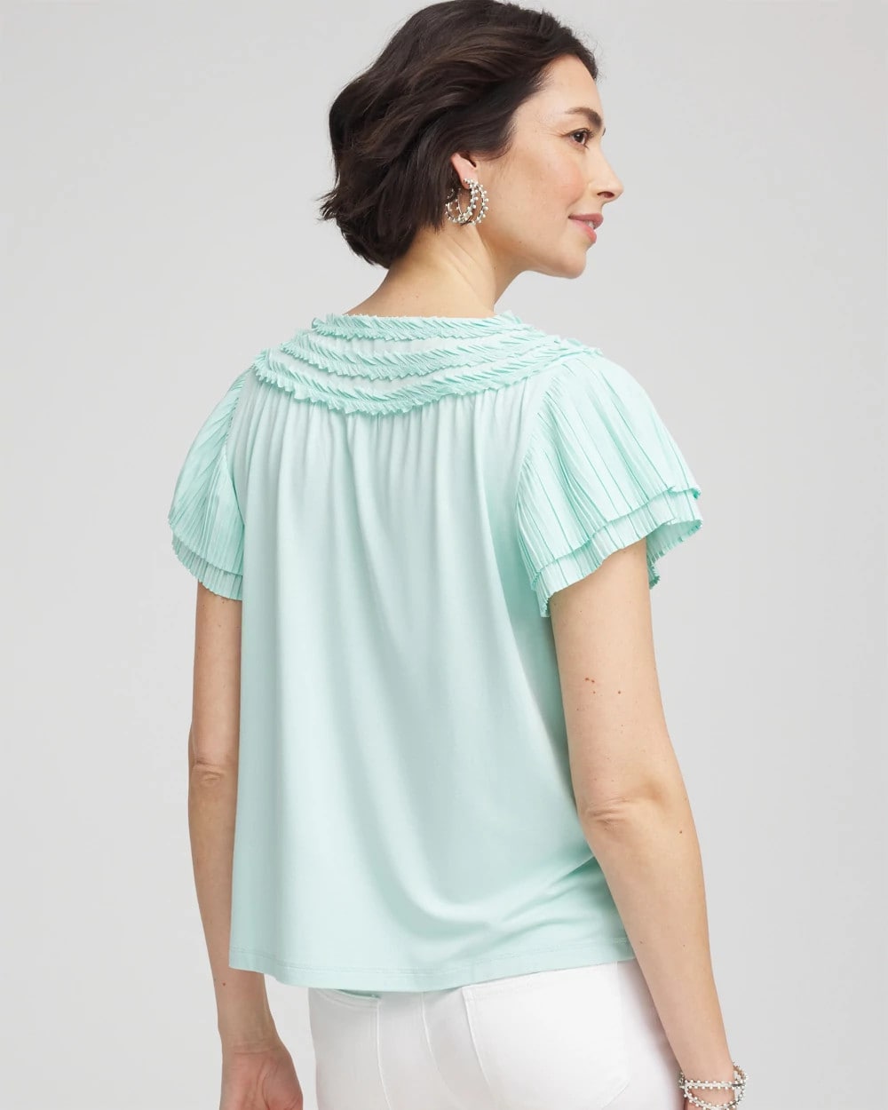 Chico's - Touch of Cool™ Layered Pleated Flutter Tee
