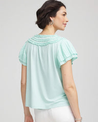 Chico's - Touch of Cool™ Layered Pleated Flutter Tee