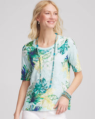Chico's - Island Print Slub Short-Sleeve Tee