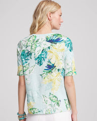 Chico's - Island Print Slub Short-Sleeve Tee
