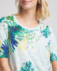 Chico's - Island Print Slub Short-Sleeve Tee