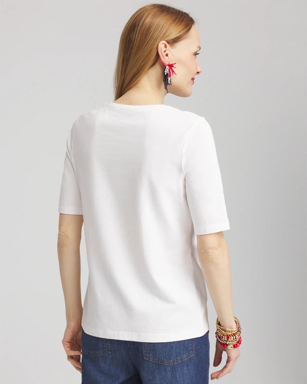 Chico's - Flag Embellished Knit Tee