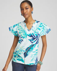 Chico's - Notch Neck Cap Sleeve Tee