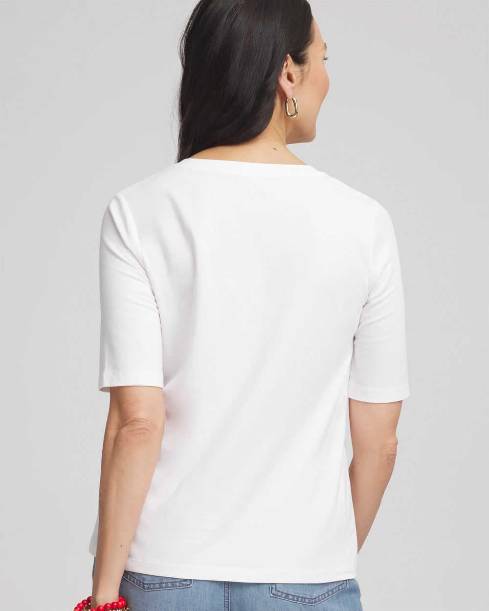 Chico's - Coral Print V-Neck Perfect Tee