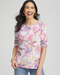 Chico's - Tropical Floral Pima Tee
