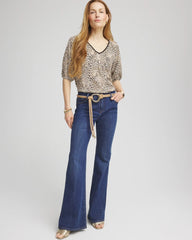 Chico's - Leopard Braided Linen Top