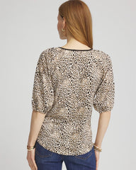Chico's - Leopard Braided Linen Top