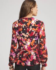Chico's - Printed Chiffon Peplum Top