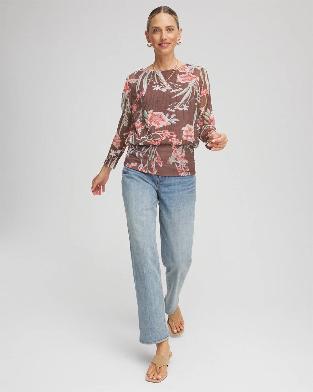 Chico's - Textured Banded-Hem Top