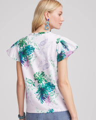 Chico's - Notch Neck Cap Sleeve Tee
