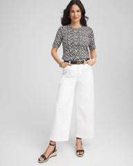 Chico's - Printed Classic Fit Pima Cotton Tee
