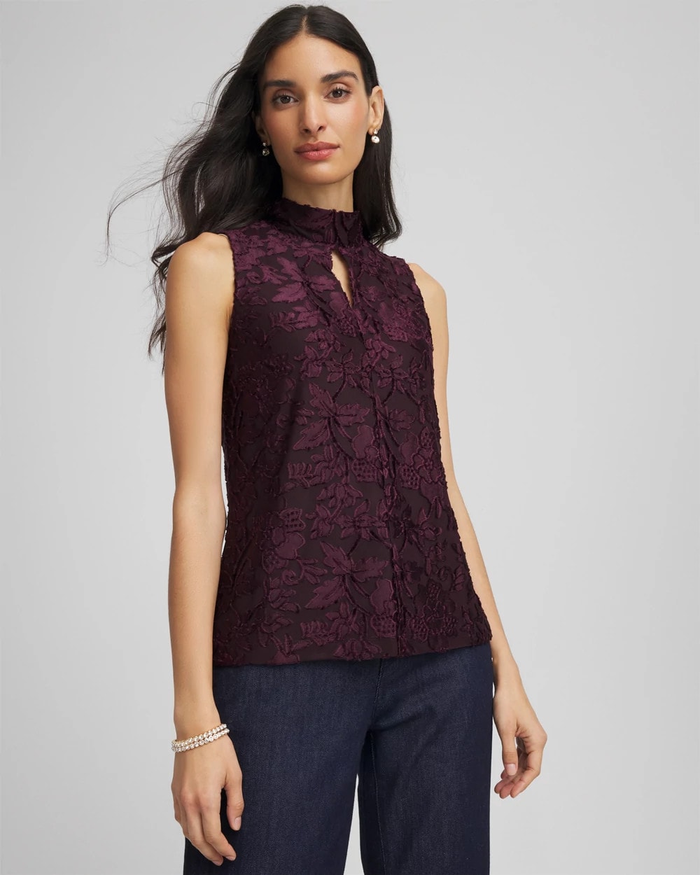 Chico's - Burnout Mockneck Tank