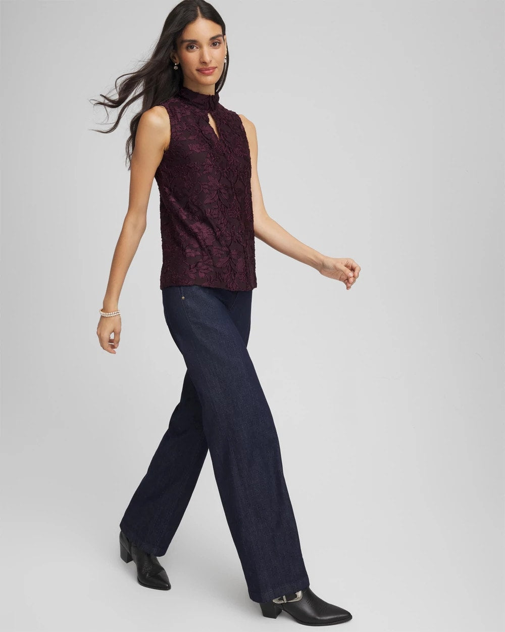 Chico's - Burnout Mockneck Tank