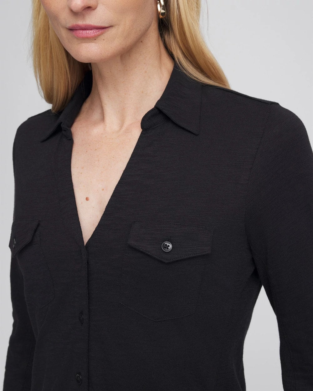 Chico's - Collared Henley Shirt