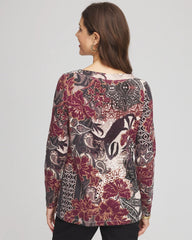 Chico's - Printed Pima Cotton Bateau-Neck Tee