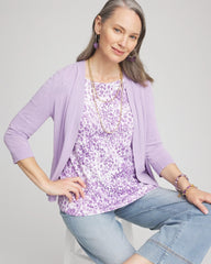 Chico's - Animal Print Bateau-Neck Pima Tee
