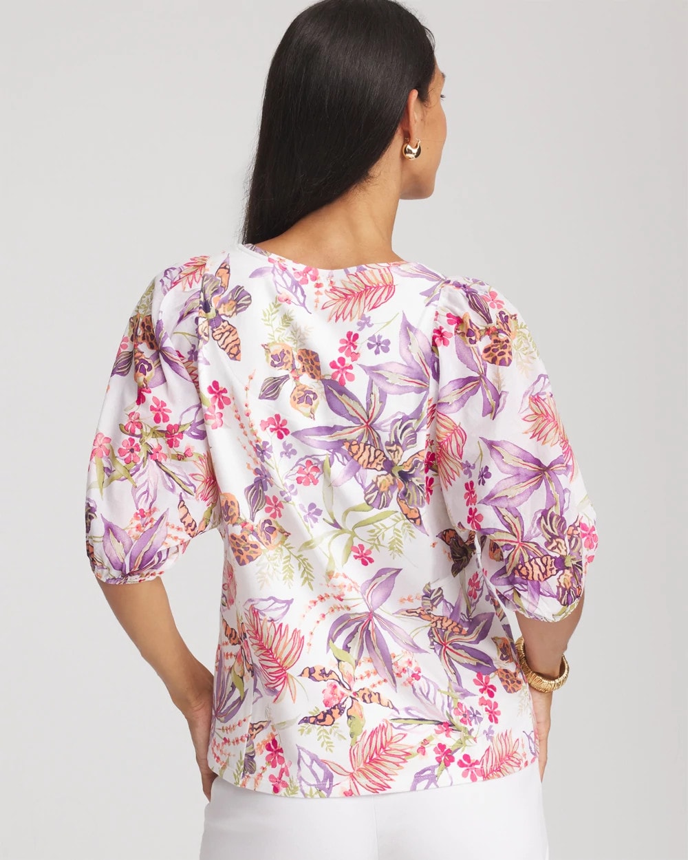 Chico's - Floral Dolman Sleeve Knit Top