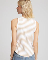 Chico's - Striped Ribbed High-Neck Tank