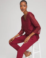 Chico's - Embroidered Mesh Tunic Top