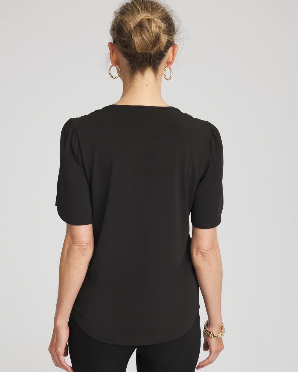 Chico's - Petal-Sleeve Voop Neck Tee
