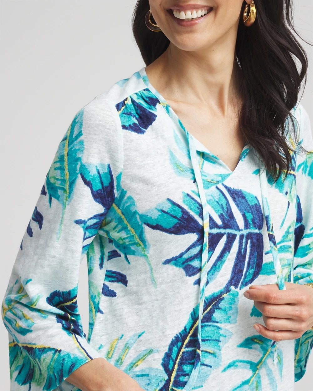 Chico's - Tie-Front Forward Seam Top