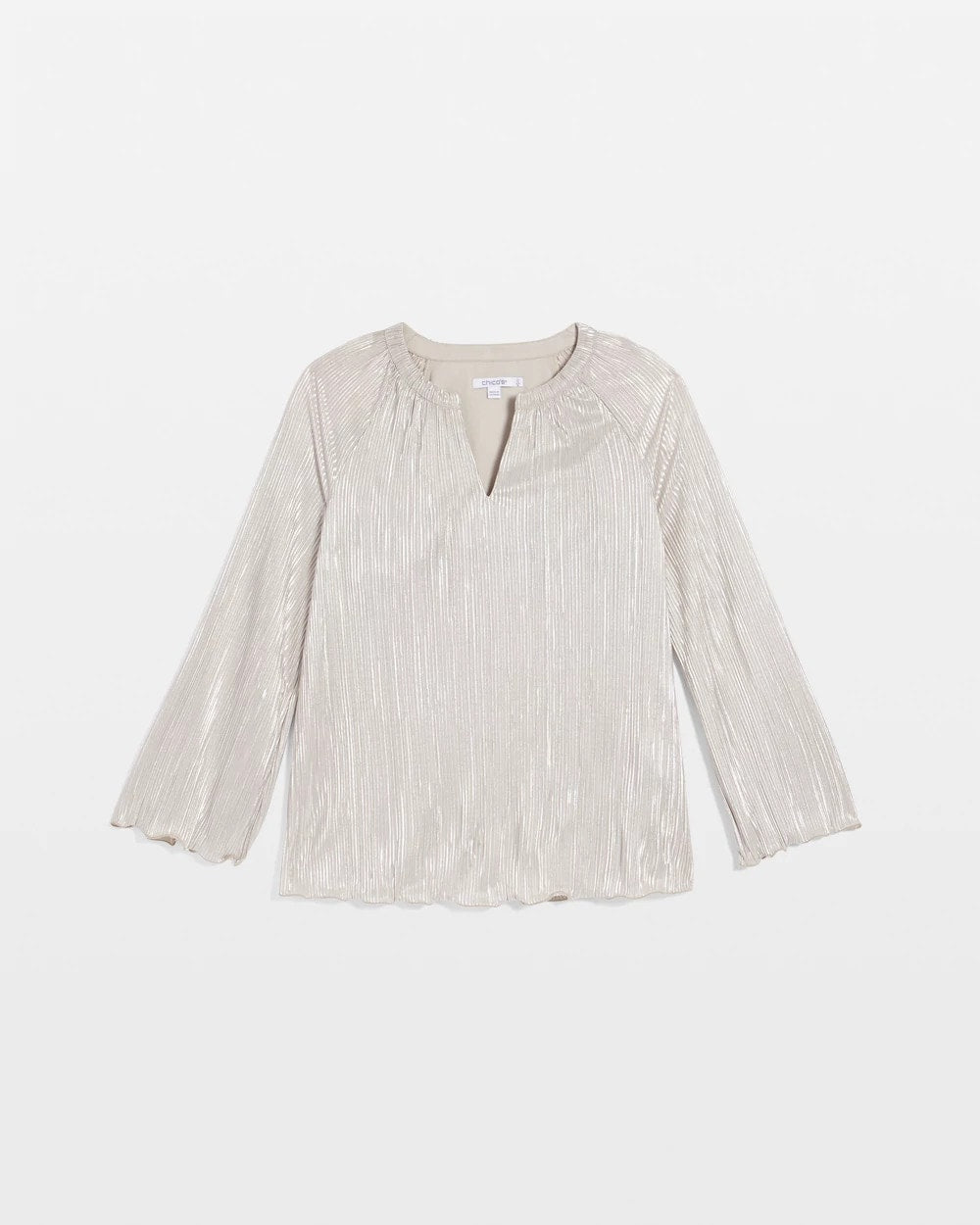 Chico's - Foiled Pleated V-Neck Tee