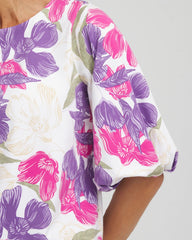 Chico's - Floral Bubble Sleeve Top