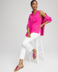 Chico's - Sleeveless V-Neck Button Tank