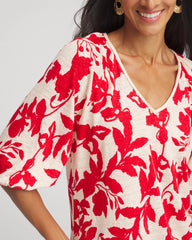 Chico's - Floral Braided Linen Top
