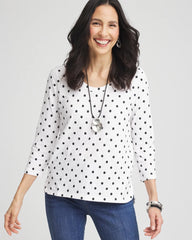 Chico's - Polka-Dot Slub Scoop-Neck Tee