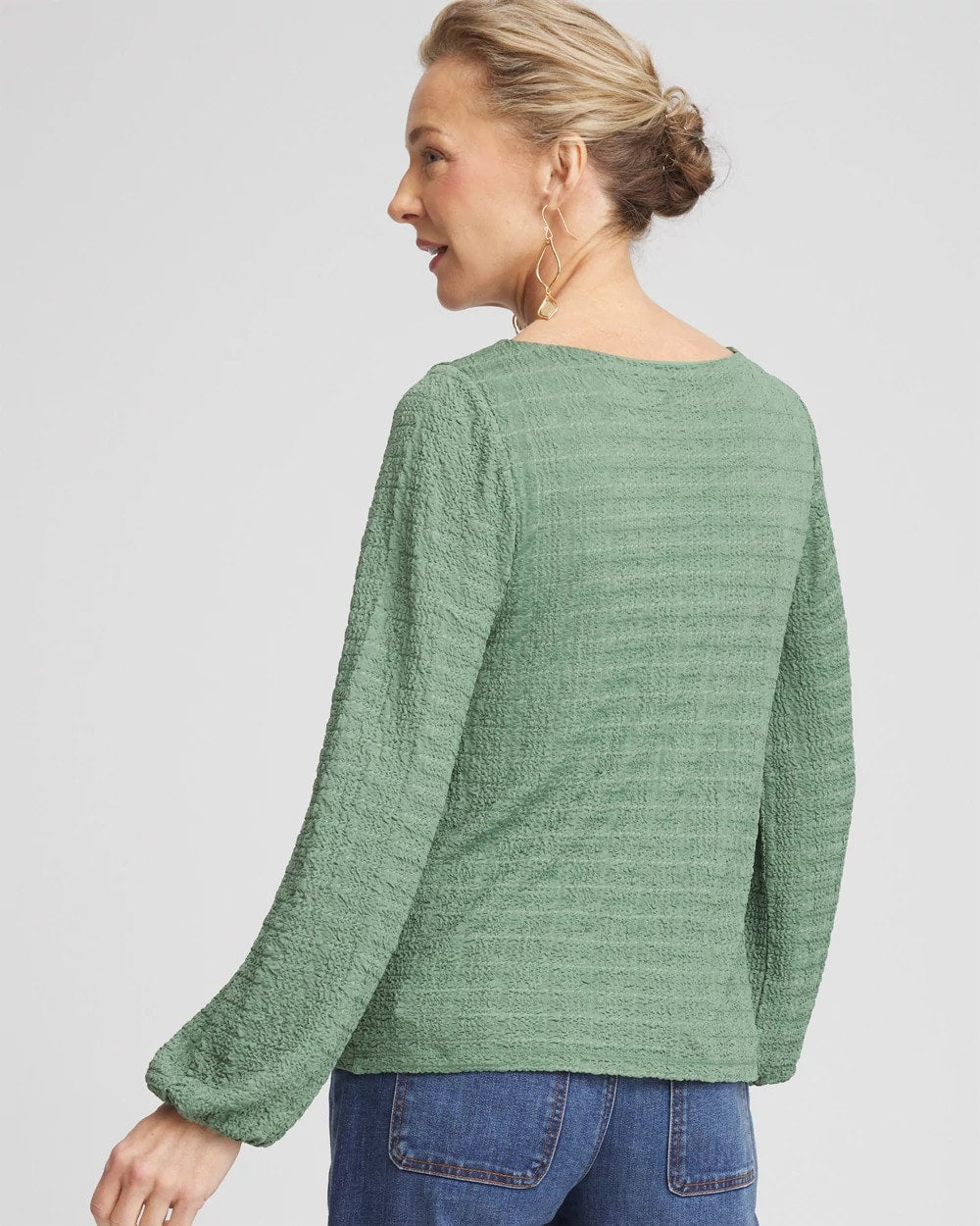 Chico's - Smocked Boatneck Top