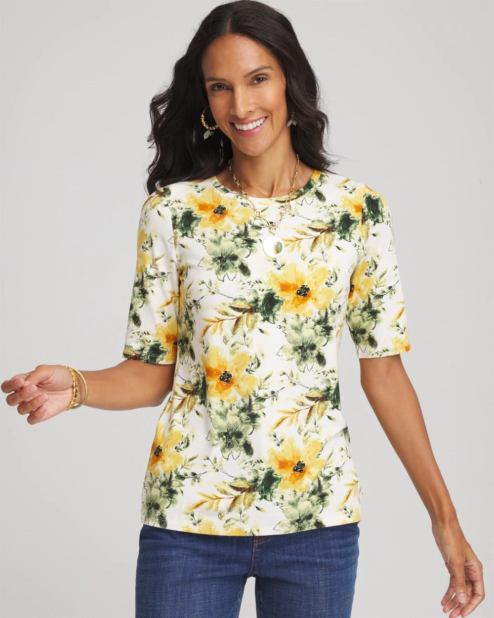 Chico's - Touch of Cool™ Elbow-Sleeve Perfect Tee