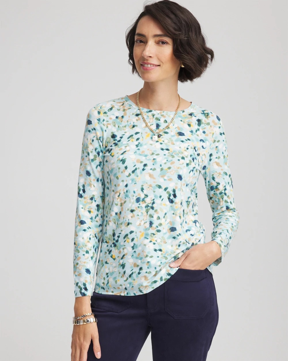 Chico's - Printed Touch of Cool™ Layering Tee