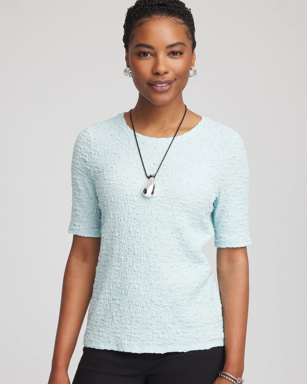 Chico's - Textured Short-Sleeve Tee