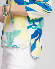Chico's - Ocean Print Slub Scoop-Neck Tee