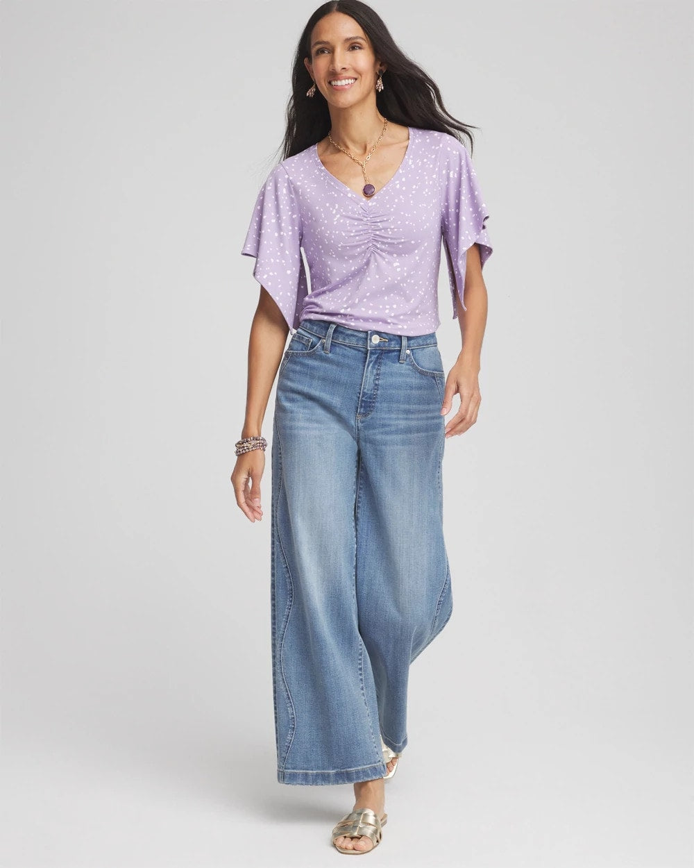 Chico's - Touch of Cool™ Handkerchief-Sleeve V-Neck Tee