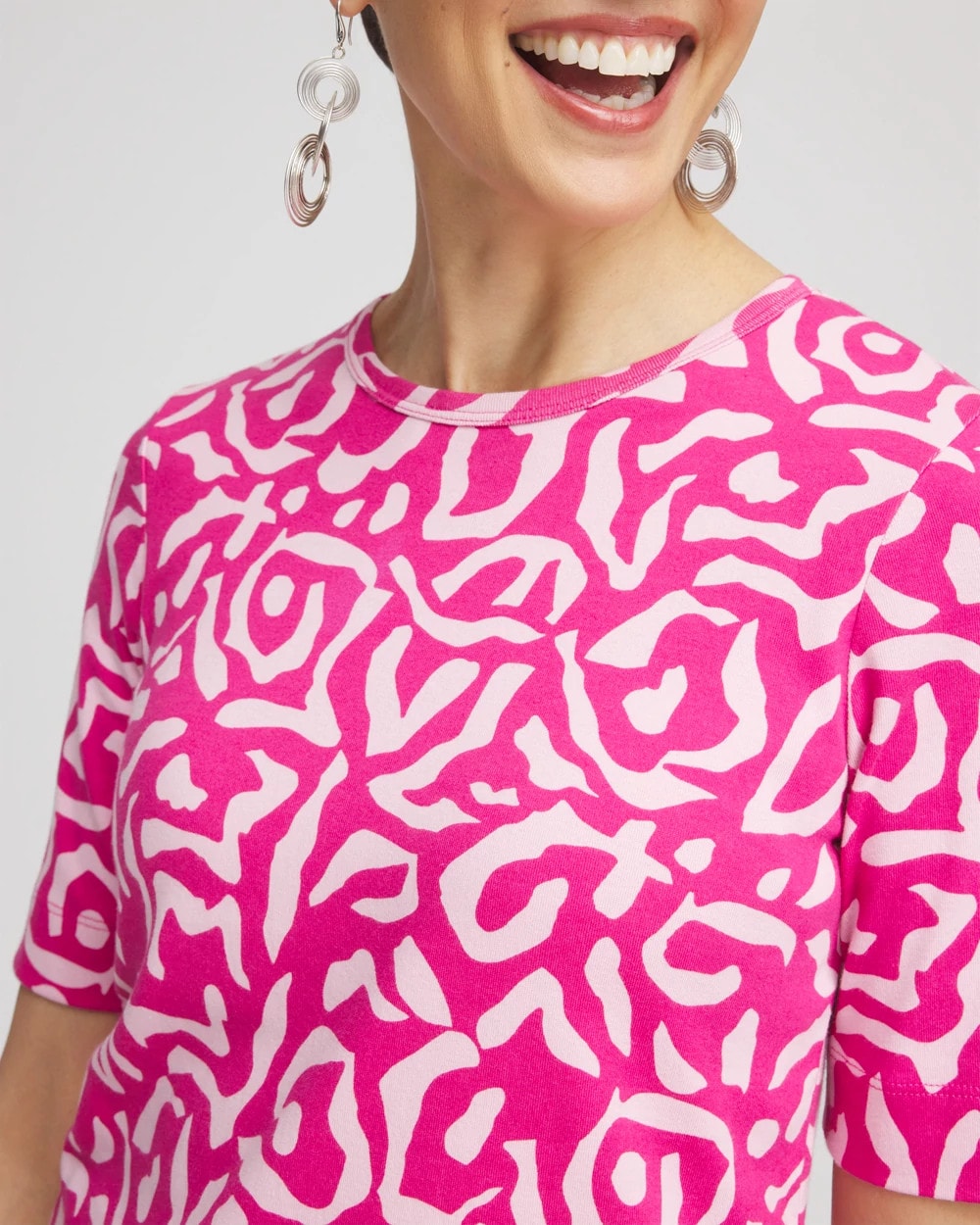 Chico's - Animal Print Crewneck Pima Tee