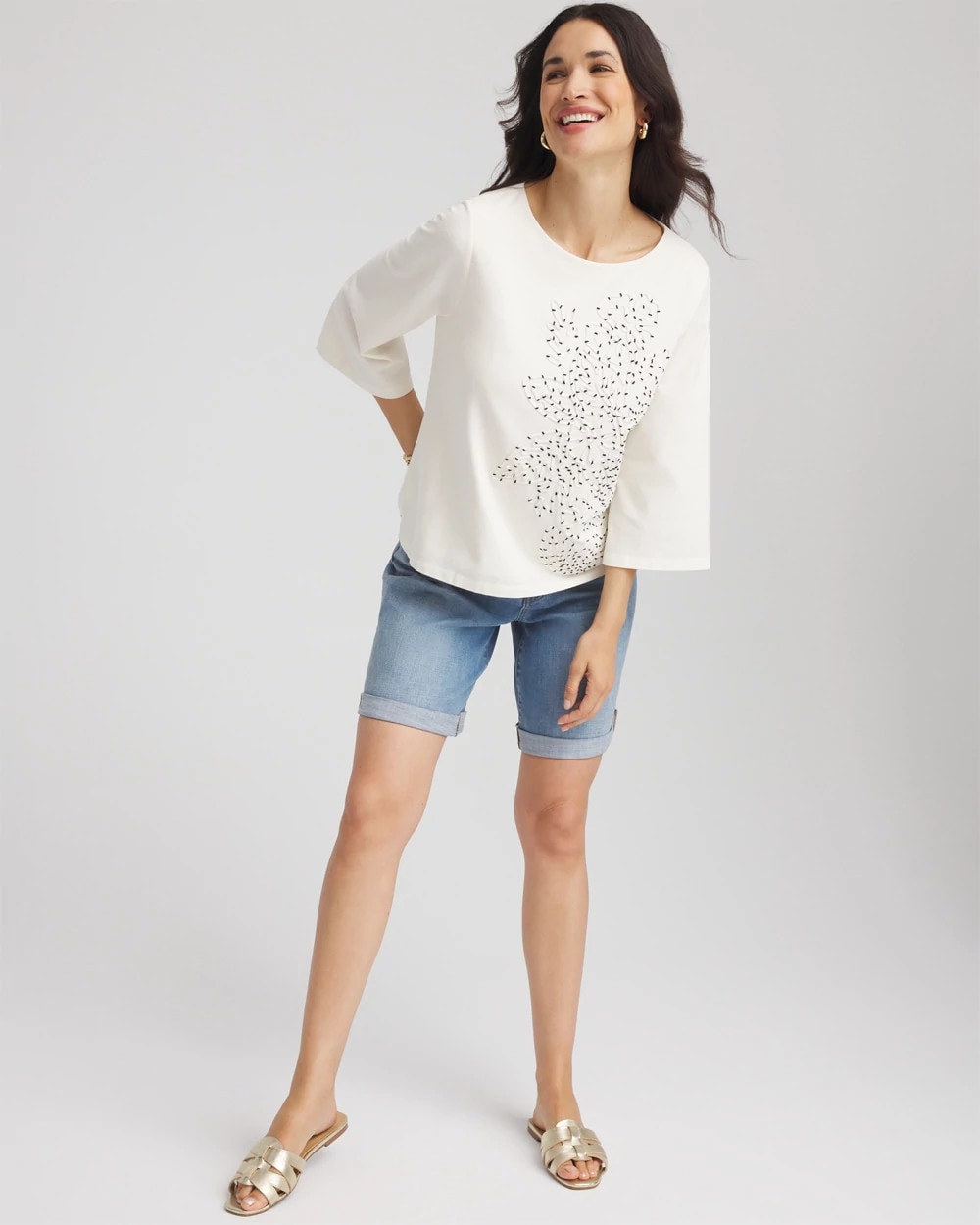 Chico's - Soutache Embroidered Wildflower Top