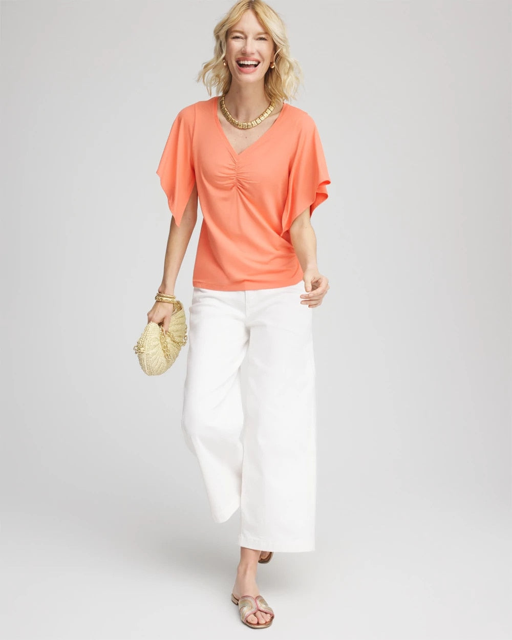 Chico's - Touch of Cool™ Handkerchief-Sleeve V-Neck Tee