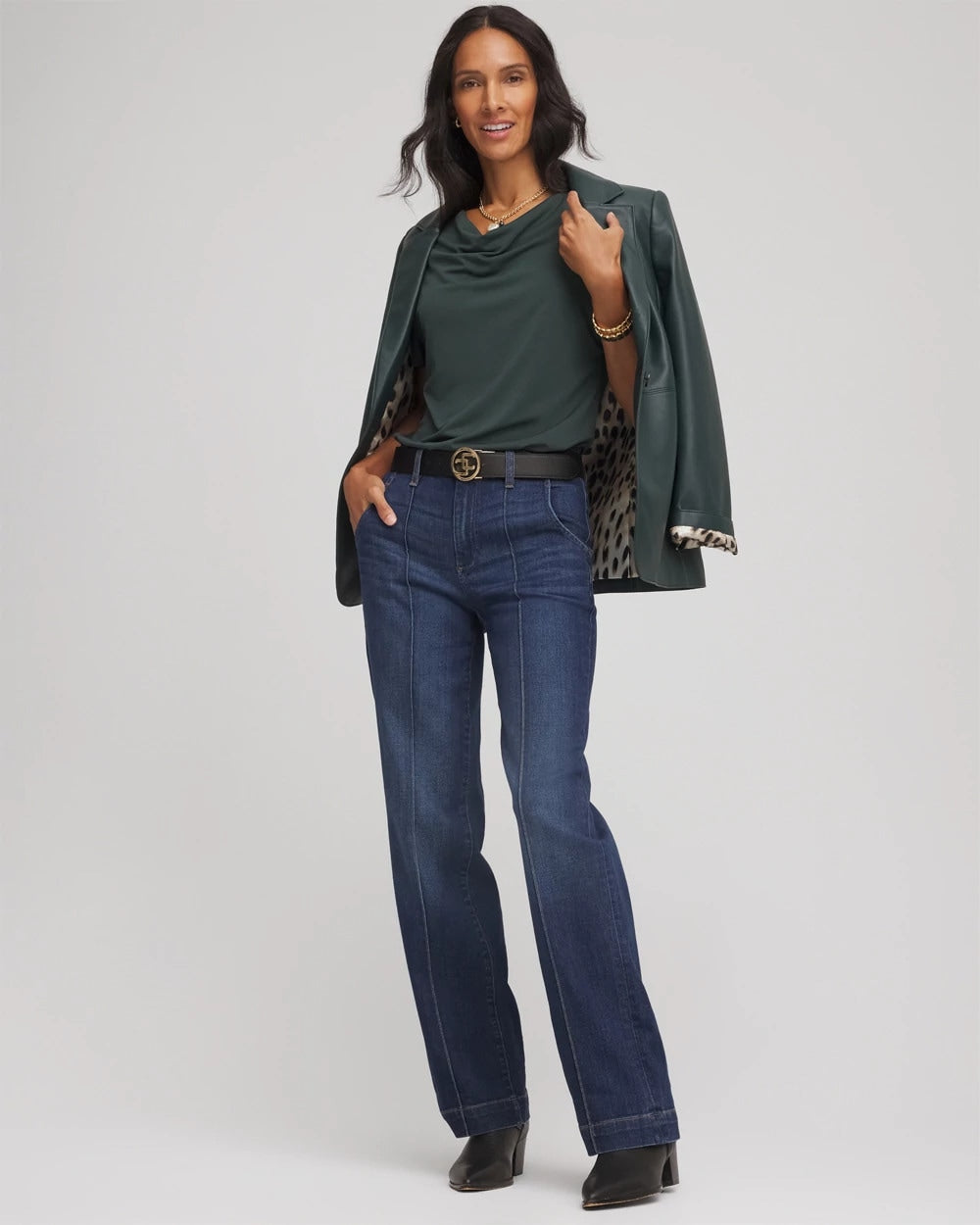 Chico's - Jersey Knit Cowlneck Tee