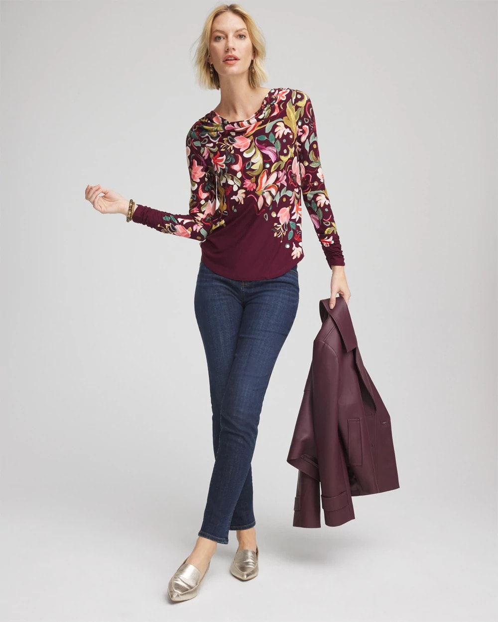 Chico's - Touch of Cool™ Paisley Cowl Neck Tee