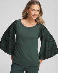Chico's - Touch of Cool™ Burnout Angel-Sleeved Top