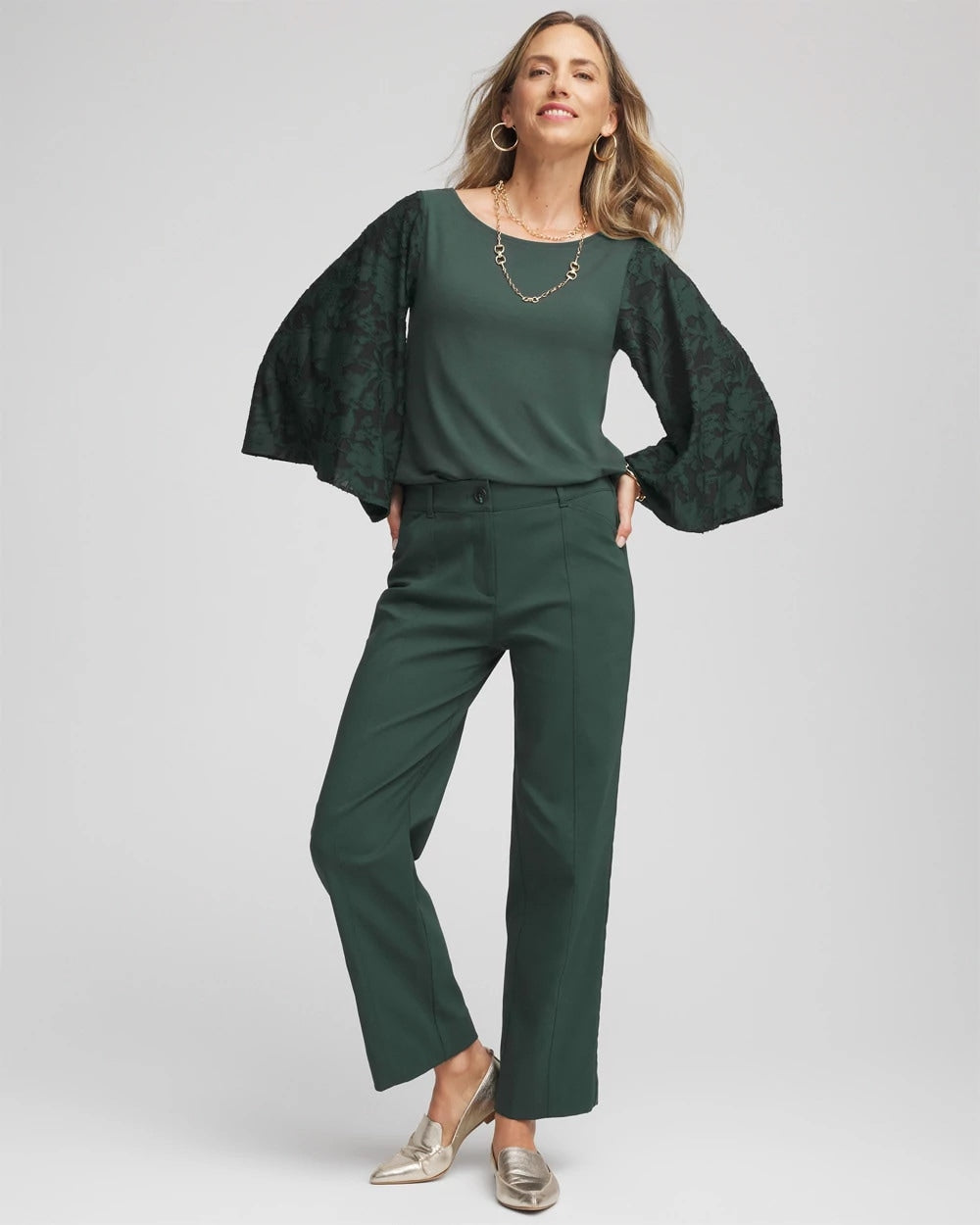 Chico's - Touch of Cool™ Burnout Angel-Sleeved Top