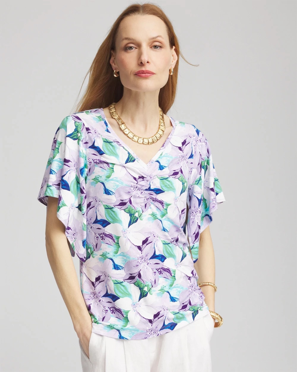 Chico's - Touch of Cool™ Lily Handkerchief-Sleeve V-Neck Tee