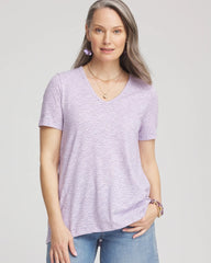 Chico's - Polka-Dot Short Sleeve Forward Seam Tee
