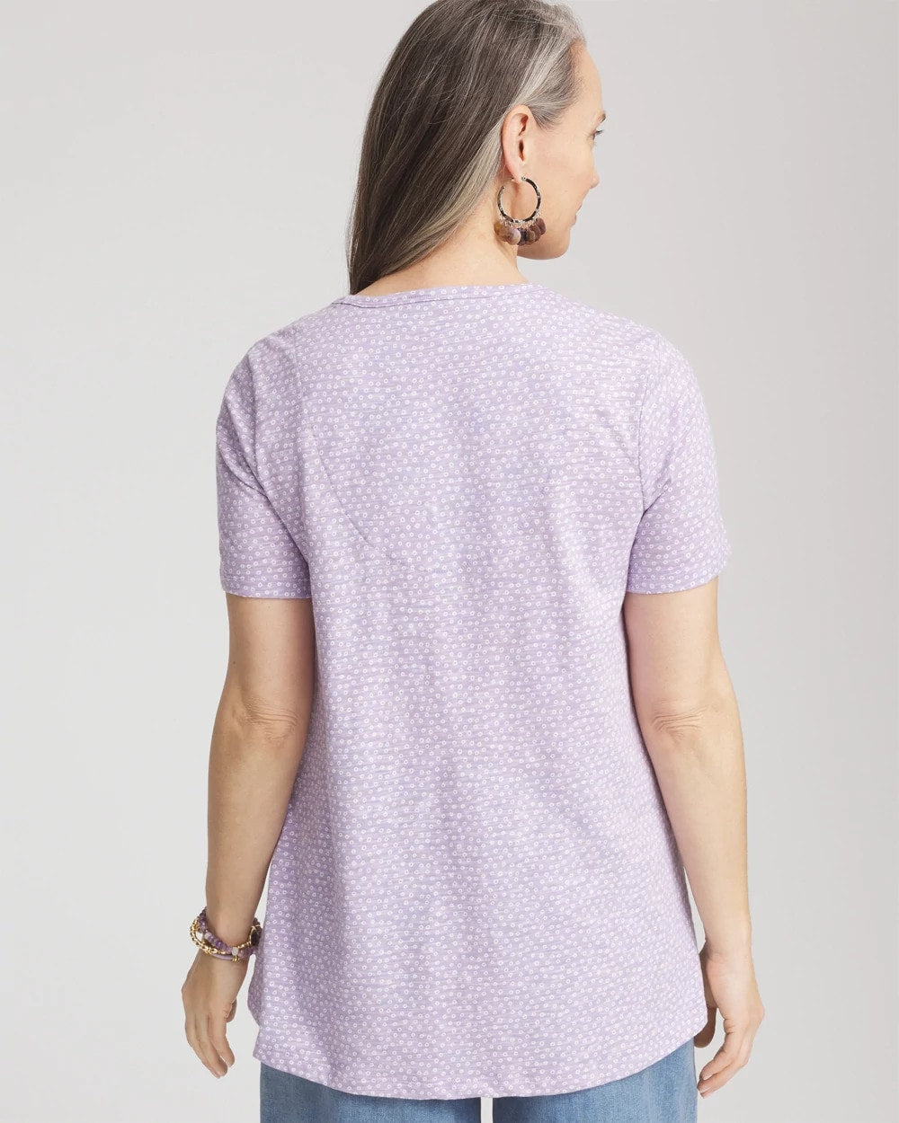 Chico's - Polka-Dot Short Sleeve Forward Seam Tee