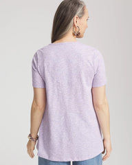 Chico's - Polka-Dot Short Sleeve Forward Seam Tee