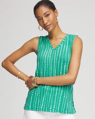 Chico's - Polka-Dot Sleeveless V-Neck Tank